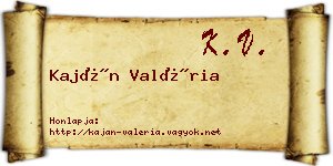 Kaján Valéria névjegykártya